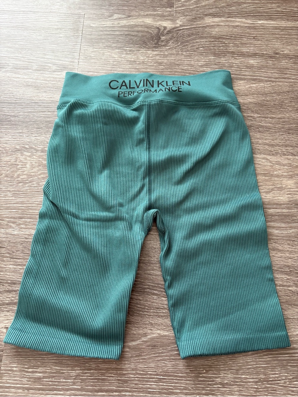 Calvin Klein Performance Ribbed Teal Bike Shorts